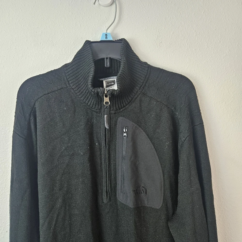 The North Face Mens XL 1/4 Zip Pullover Fleece Mock Neck Outdoor Black